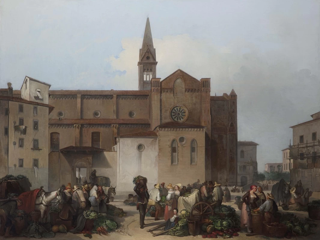 Il mercato delle Erbe in piazza Vecchia di S. Maria Novella a Firenze